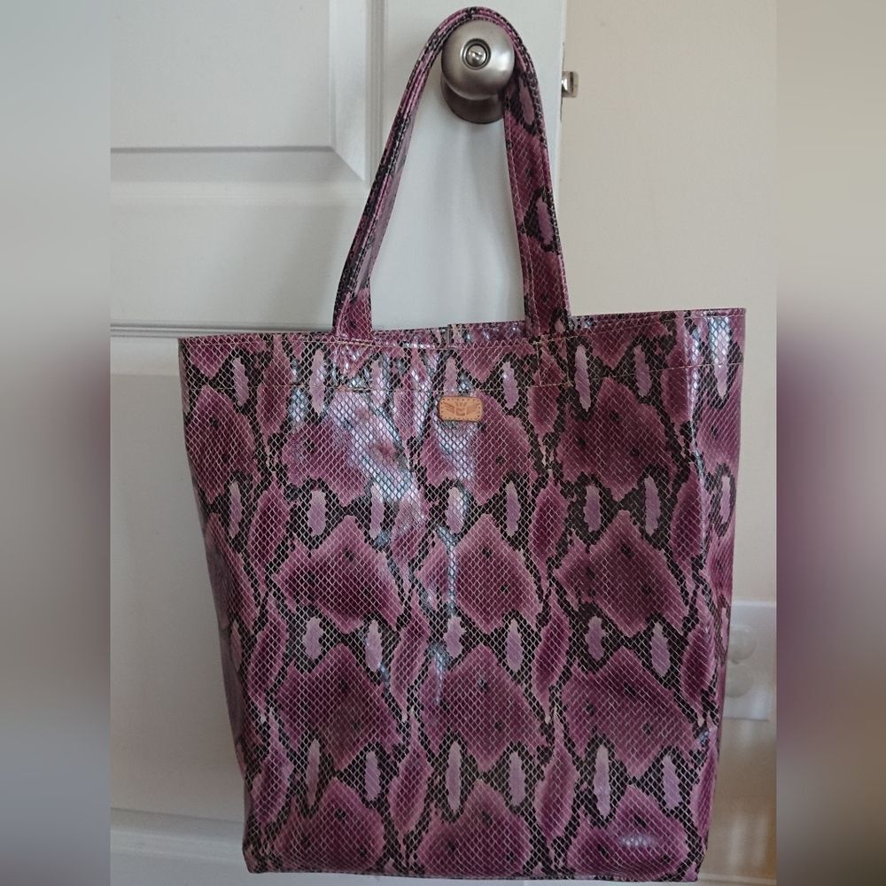 Consuela Purple Snake Print Tote